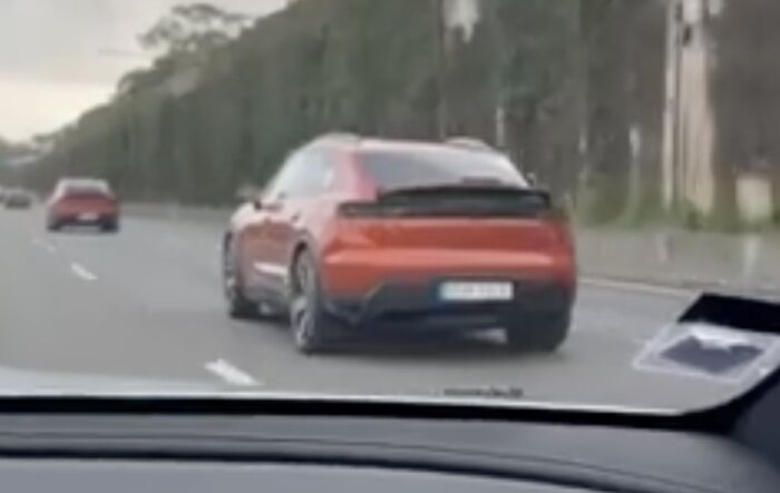 Macan EV (Papaya Metallic) spotted on the road in my village