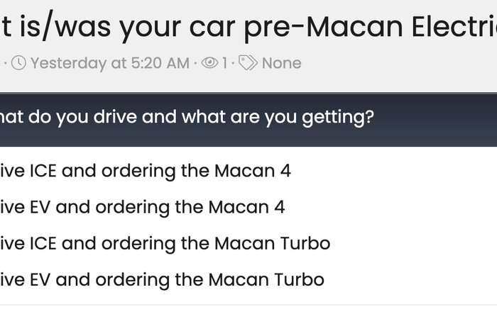 What is/was your vehicle before electric Macan EV?